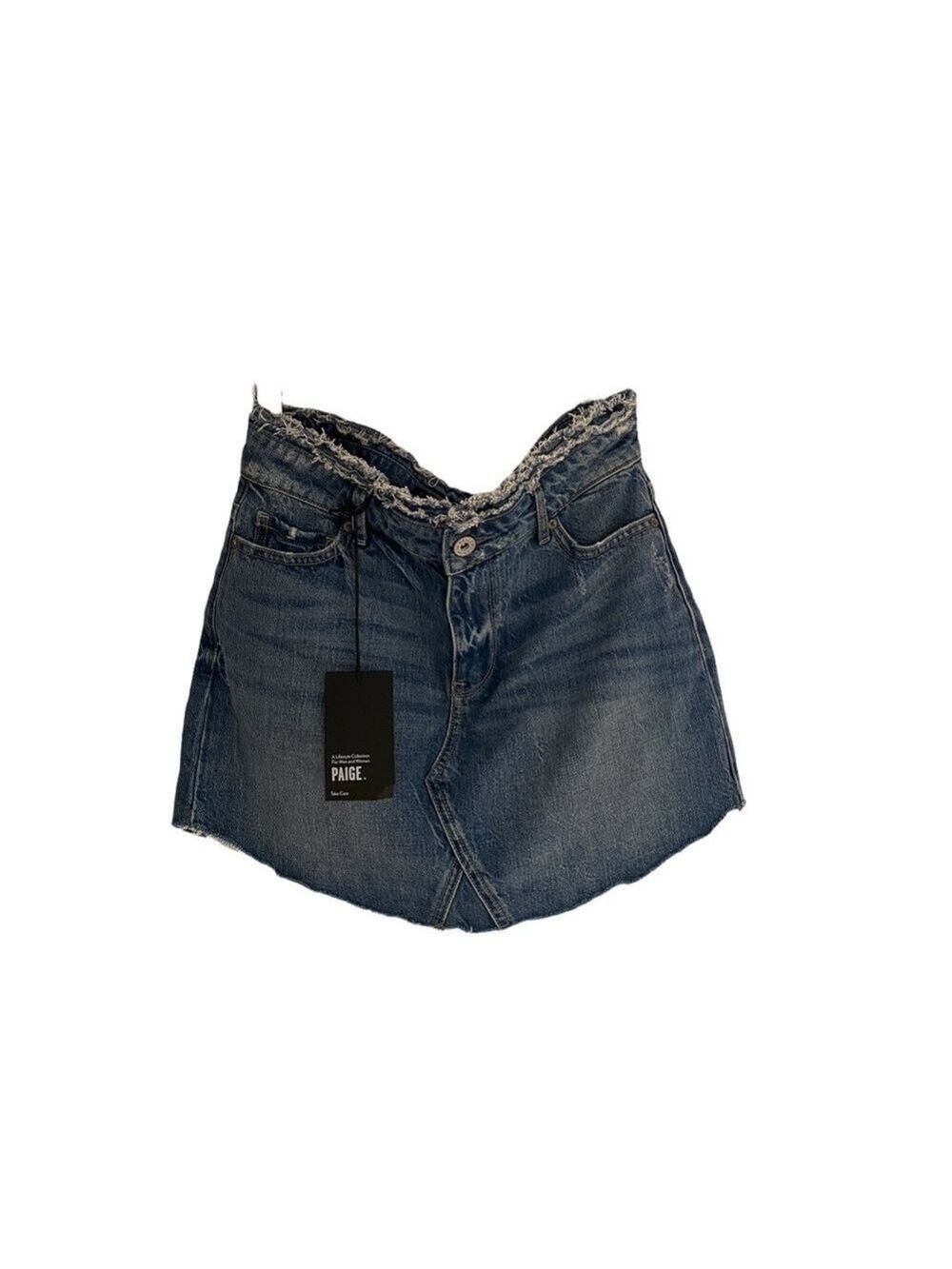 PAIGE NWT Denim Cutoff Skirt
